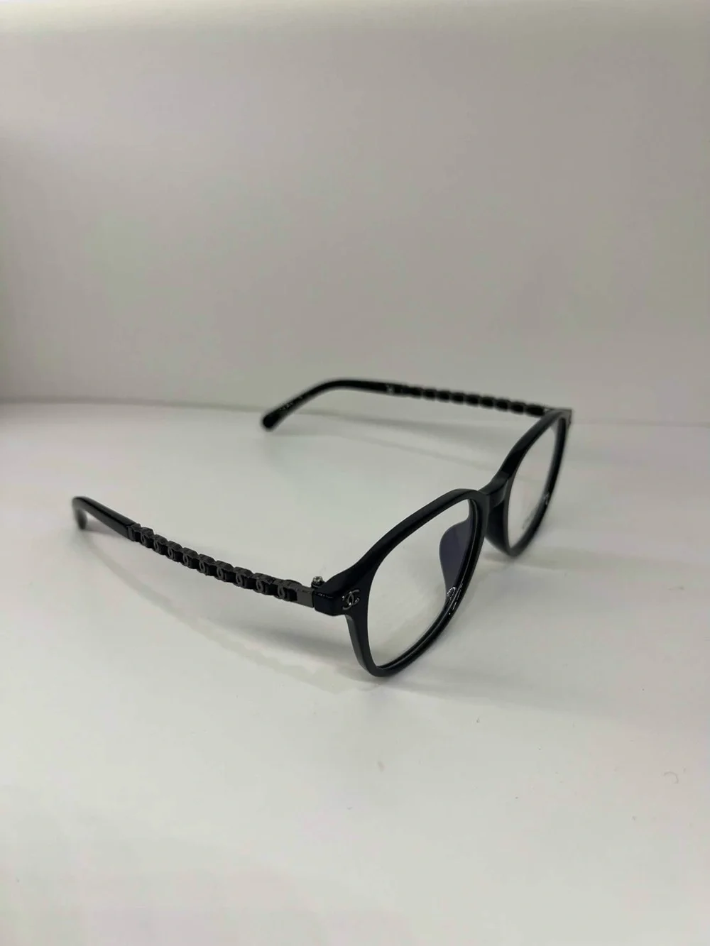 CHANEL Black Round Optical Glasses Clear Lense Women’s Excellent Condition